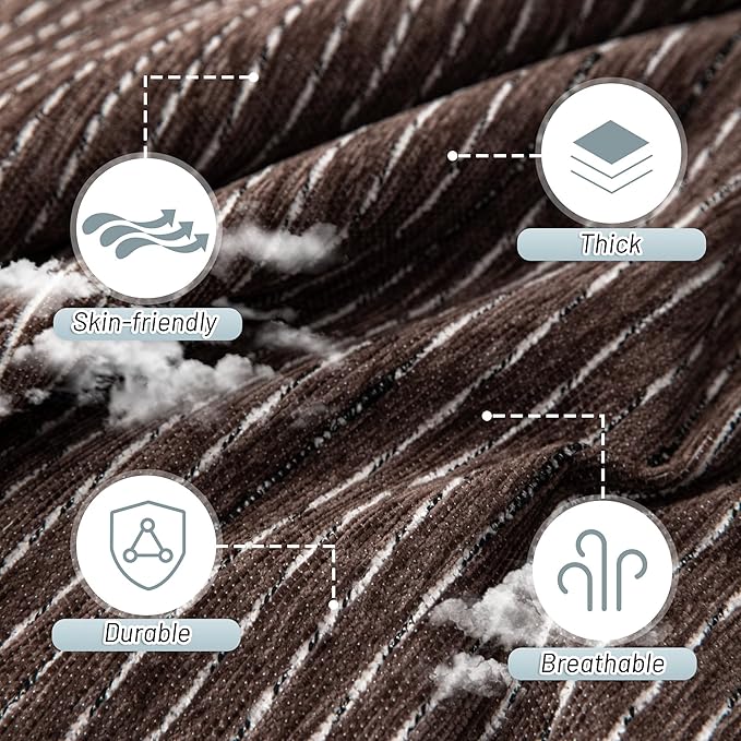 MYSKY HOME Boho Couch Cover Deep Chocolate Sofa Covers Washable, Farmhouse Sofa