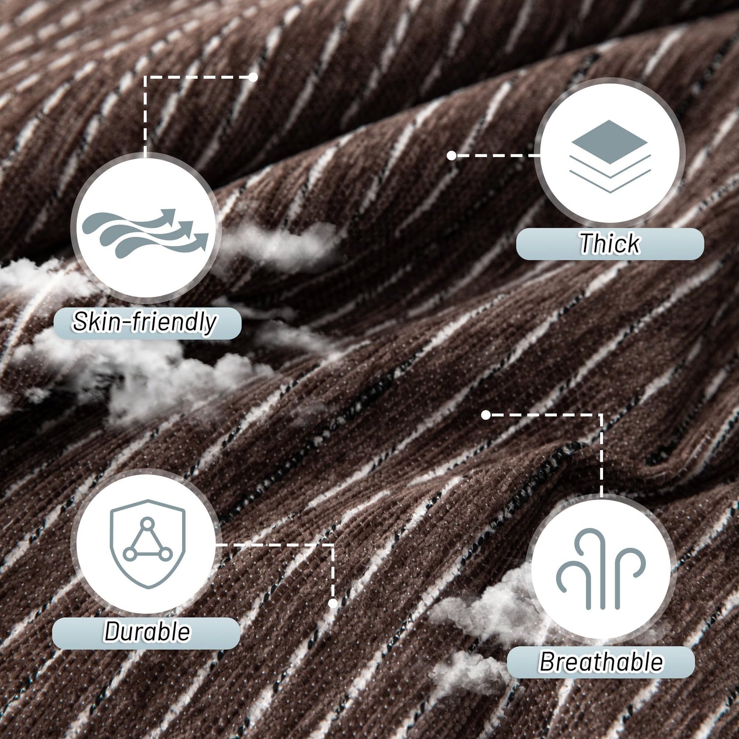 MYSKY HOME Loveseat Cover Deep Chocolate Couch Cover Sectional Couch Covers for 2 Cushion Couch Sofa Thick Universal Chenille Sofa Cover with Tassel Durable Furniture Protector for Dogs 91" x 118"
