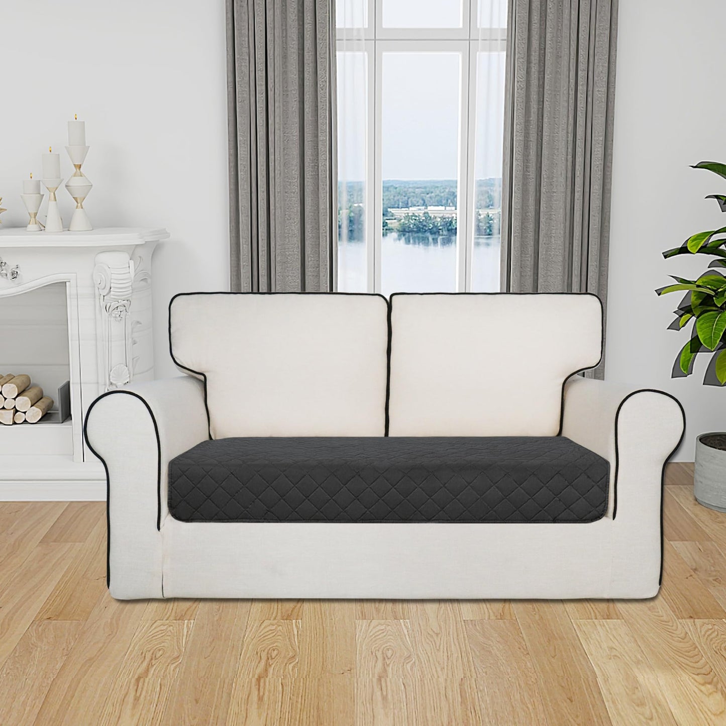 Easy-Going Sectional Couch Covers for Dogs L Shape Sofa Cover Reversible Sofa Slipcover Chaise Lounge Cover Furniture Protector Cover for Pets Dog Cat (30 x 50 inches, Dark Gray/Beige)