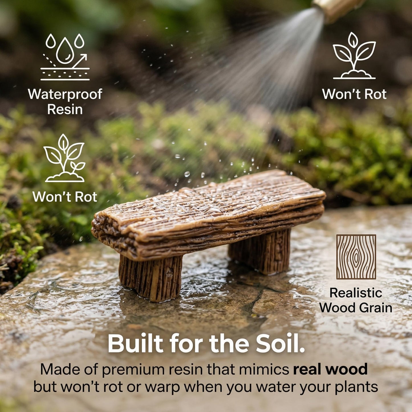 Veemoon 4pcs Miniature Fairy Garden Bench Mini Resin Furniture Decoration Tiny Furniture Ornaments Park Bench Statue Village Micro Landscape DIY Craft Figurines Bonsai Terrariums Dollhouse Zen Garden