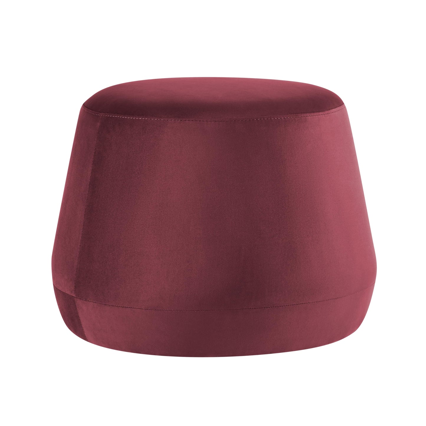 Studio Living® 24” Waverly Ottoman Round Faux Leather Bench, Stationary Ottomans, Backless Chair, Footrest for Living Room, Footstool Office, Bedroom, Padded Seat, Plum