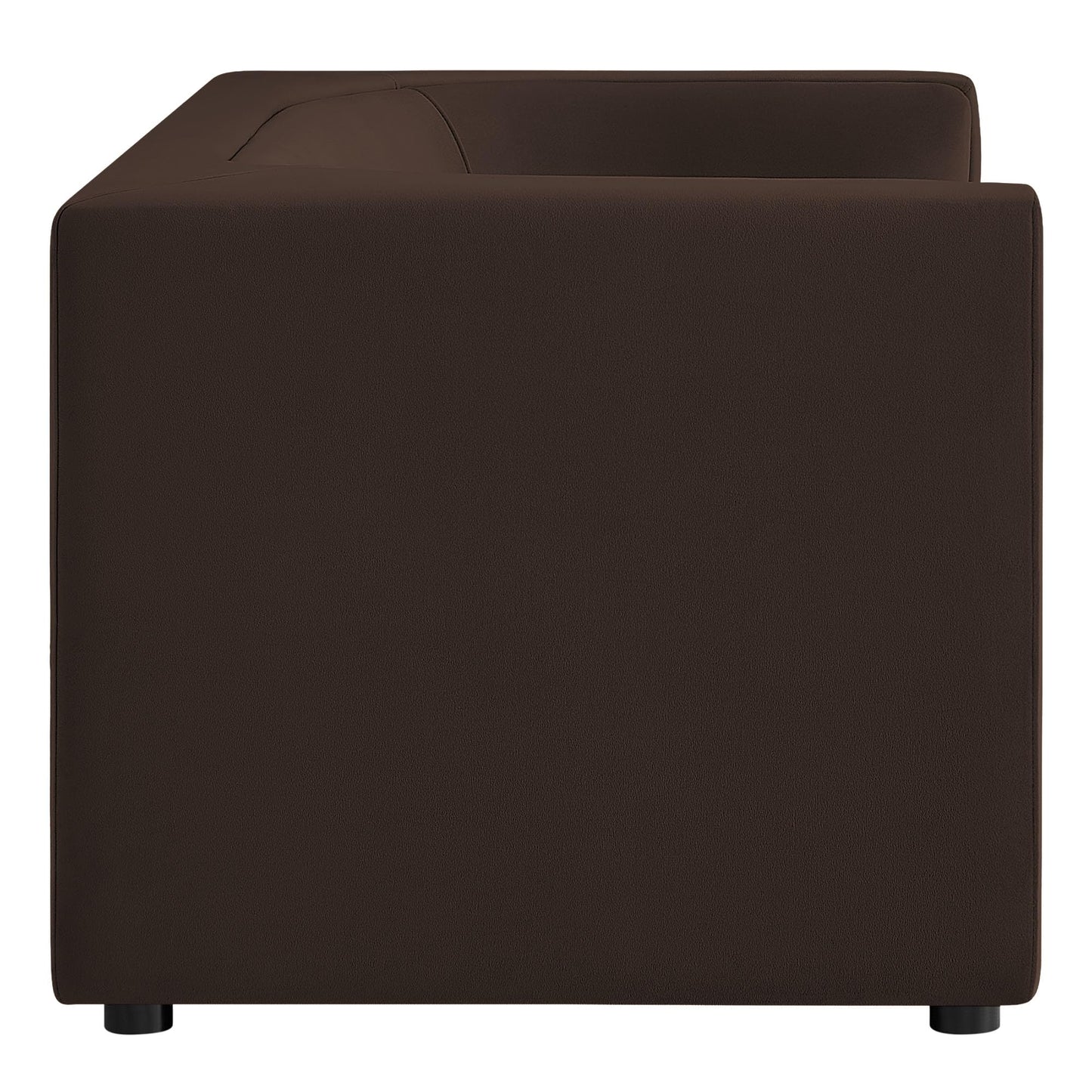 Modway Hilda 67 Inch Modern Curved Back Performance Velvet Loveseat in Chocolate Brown – Plush Upholstered 2-Seat Sofa for Living Room, Apartment, Office