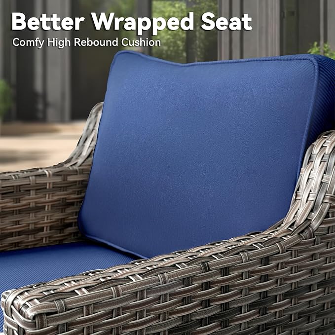 Buenhomino Outdoor Patio Furniture Set-PE Wicker Sofa Couch