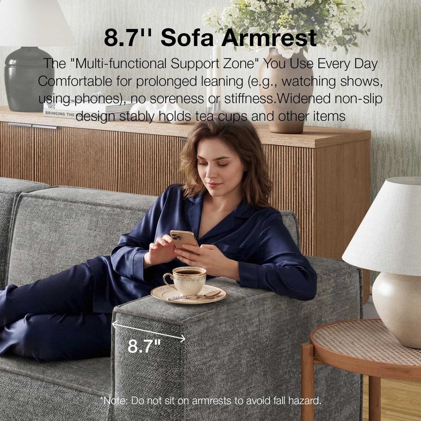 Novilla Modular Sectional Sofa, No Assembly Cloud Sectional Couch with Smarts Coil® Support, Chenille Fabric Sectional Sofa, Boneless Couch for Living Room Apartment, Dark Gray (Corner Chair)