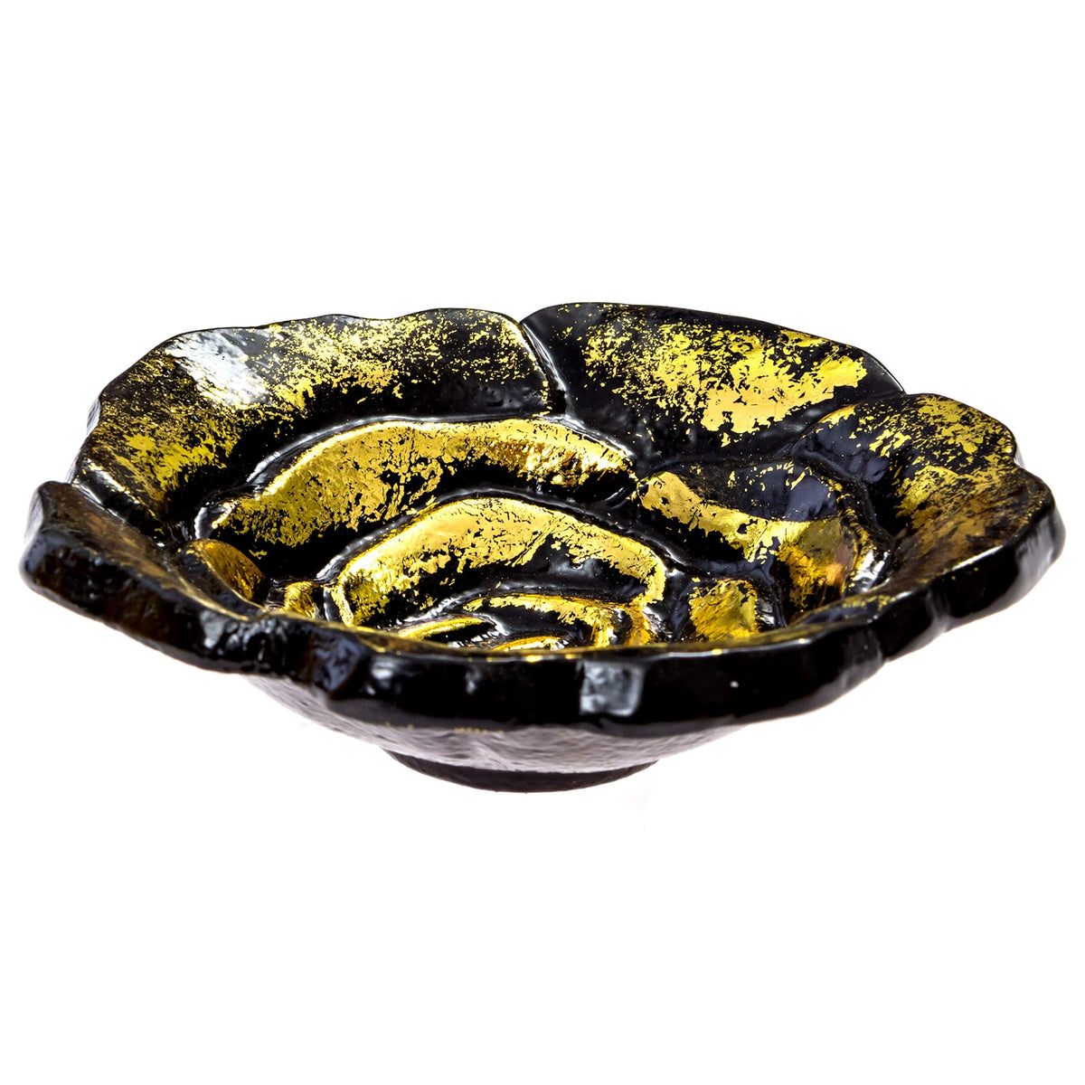 Black and Gold Rose Incense Holder - Hold Natural Incense Like White Sage Sticks, Palo Santo Sticks, Incense Cones or Jewelry, Keys, Knick-Knacks - Aluminum, 4" Wide