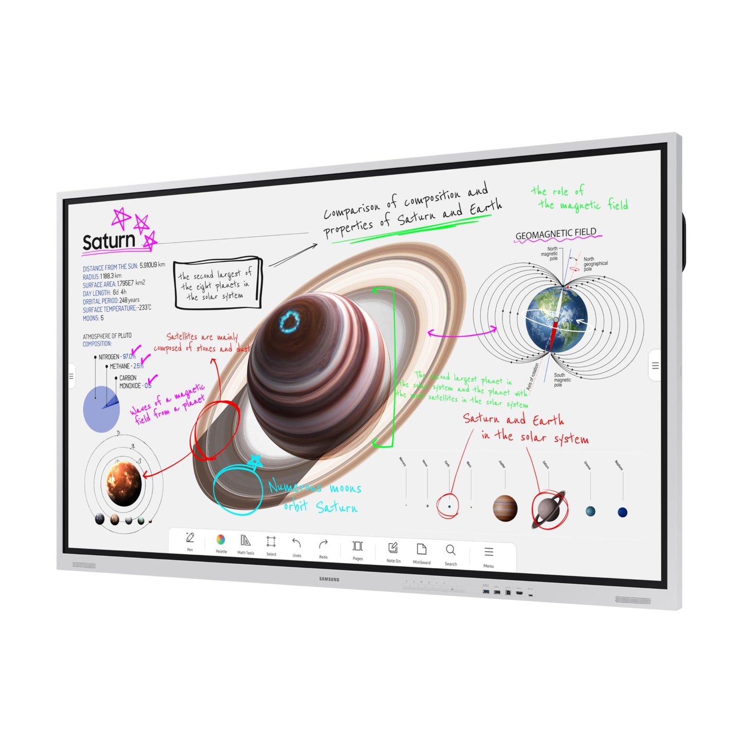 SAMSUNG Pro 75” 4K WMB Interactive Display, SmartView+, Built-in Speakers, Wi-Fi and Bluetooth Embedded, Durable Screen, Universal Pairing, LH75WMBWLGCXZA