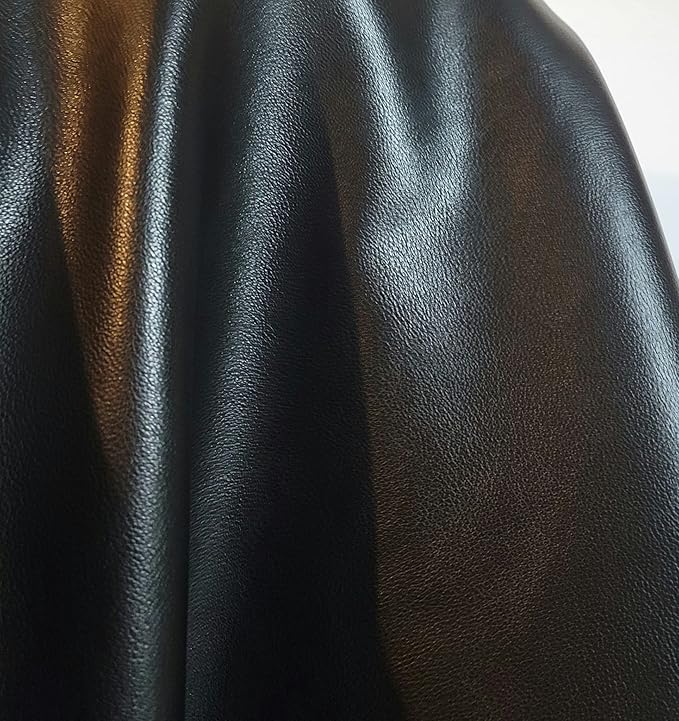 Black Lambtouch Soft Faux Leather Fabric Sheet PU Sold by The Yard Synthetic