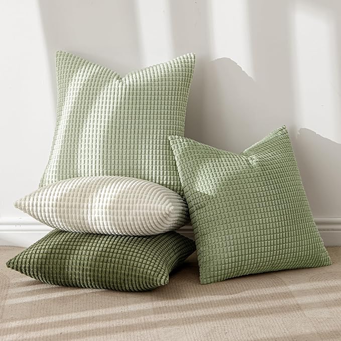 MIULEE Modern Farmhouse Decorative Spring Pillow Covers 20x20 Inch Set of 4