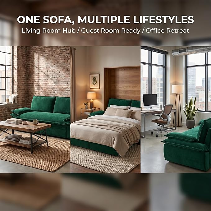 73.2" Sofa Bed Queen, 3-in-1 Pull Out Sofa Bed
