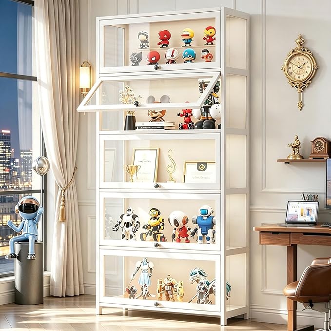 Display Cabinet with Acrylic Glass Doors 67.7'' Tall Curio Cabinet
