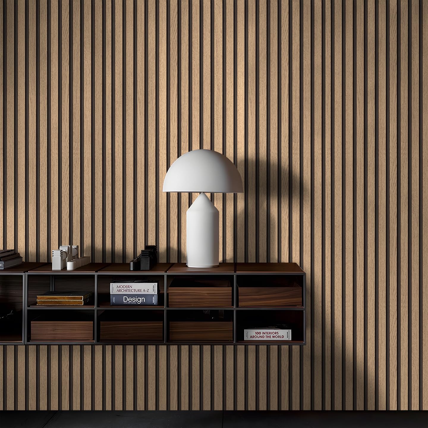 myforHD Wallpaper Peel and Stick Wood Grating Stripe Self-Adhesive Wallpaper Faux Wood Contact Paper Wood Slats Self Adhesive Wall Paper PVC Vinyl Film Removable Waterproof 17.3" x 118"