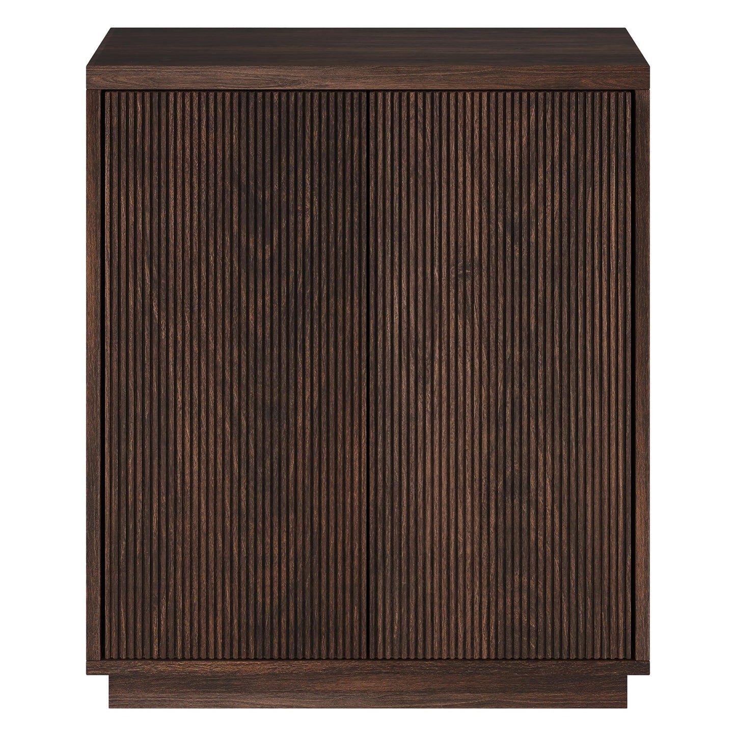 Henn&Hart 28" Fluted Wooden Accent Cabinet, Ribbed Modern Sideboard Buffet Cabinet with 2 Doors and an Adjustable Shelf for Living Room, Dining Room, Bedroom or Entryway, Cloud White