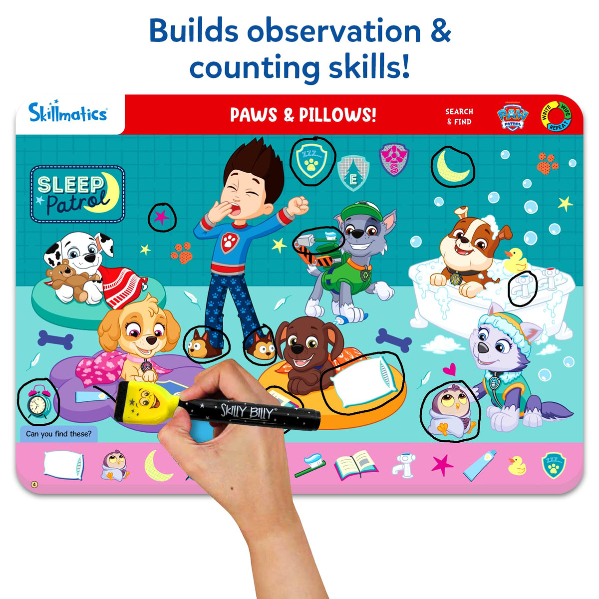 Skillmatics Search and Find PAW Patrol Educational Game - Reusable Preschool Learning Activities, Perfect for Toddlers & Kids Who Love Toys, Art & Crafts, Gifts for Boys & Girls Ages 3, 4, 5, 6