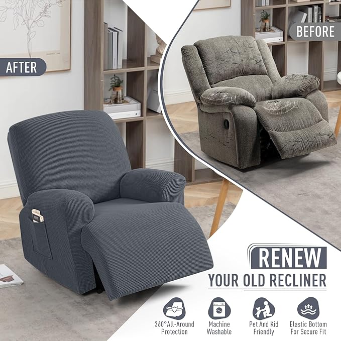 TAOCOCO Oversized Recliner Chair Covers, 1 Seater Streach Recliner Covers Soft