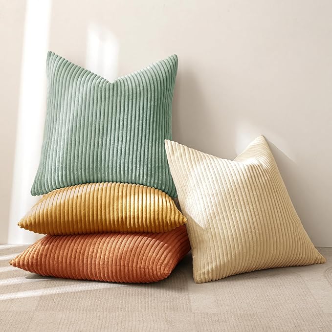 MIULEE Boho Farmhouse Throw Pillow Covers 20x20 Inch Set of 4 Summer Modern