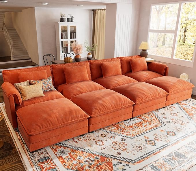 ELUCHANG Oversized 153" Modular Sectional Sofa, Comfy Deep Seat Cloud Couch