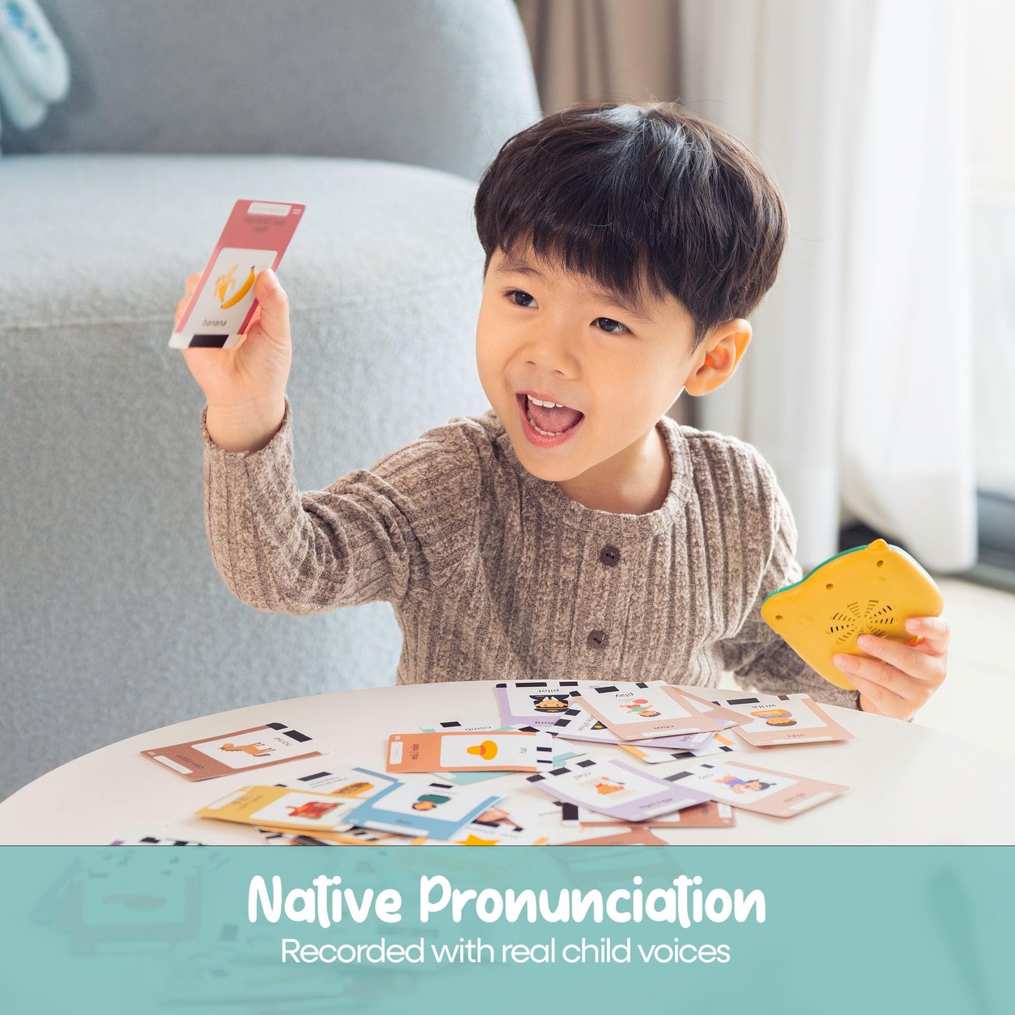 Monkey & Bananas Tagalog (Filipino)–English Talking Flash Cards | Bilingual Toy for Toddlers & Beginner Learners | 224 Words, 18 Themes | Screen-Free Educational Gift | Ages 2–6