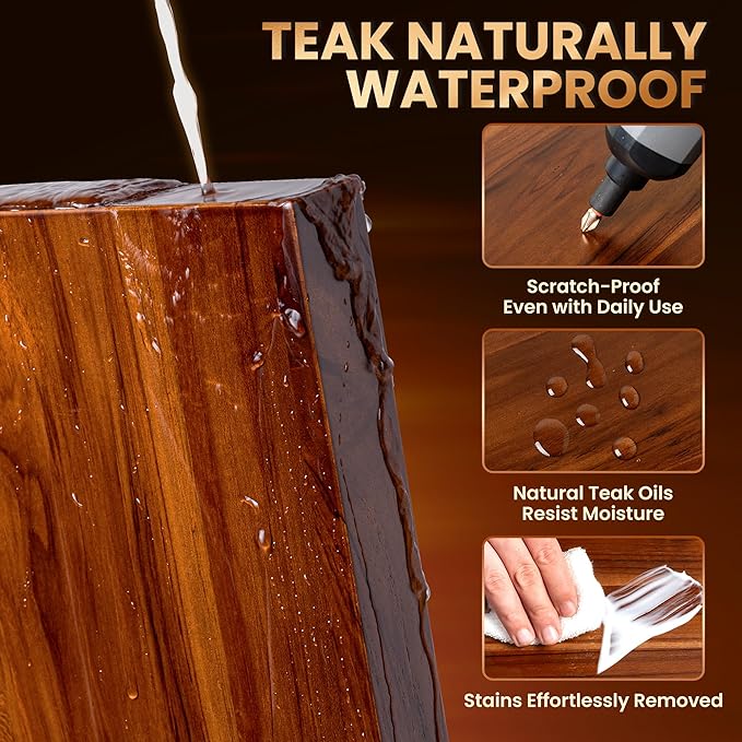 32 Inch Teak Floating Shelves Set of 2