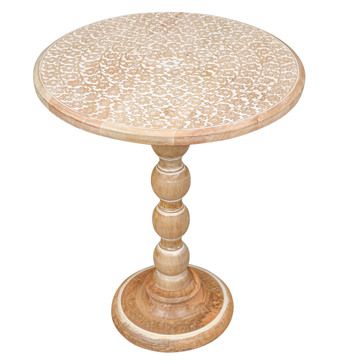 End Tables for Living Room– SideTables for Small Spaces, Modern Accent Nightstand with Hand-Carved Top & Solid Wood Tables for Living Room, Bedroom, Office – 18x22 White wash