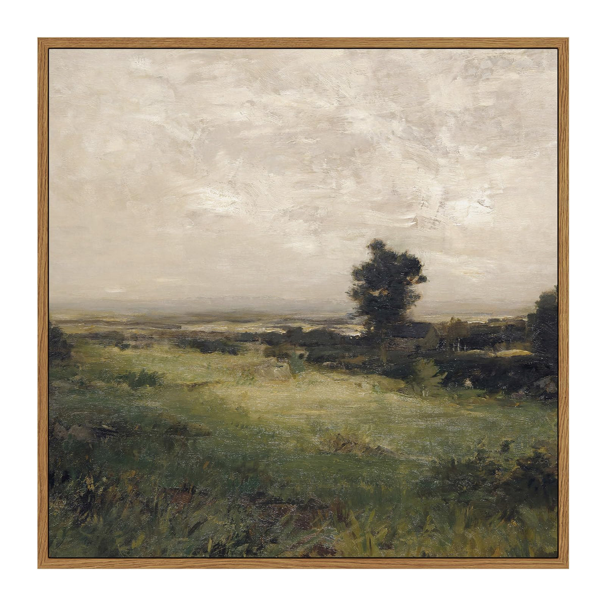 InSimSea Square Framed Canvas Wall Art, Landscape Room Decor Classical Scenery Vast Valley Grassland Oil Paintings Canvas Art Wall Decor, Home Decor for Living Room, Bedroom, Office 12"x12"
