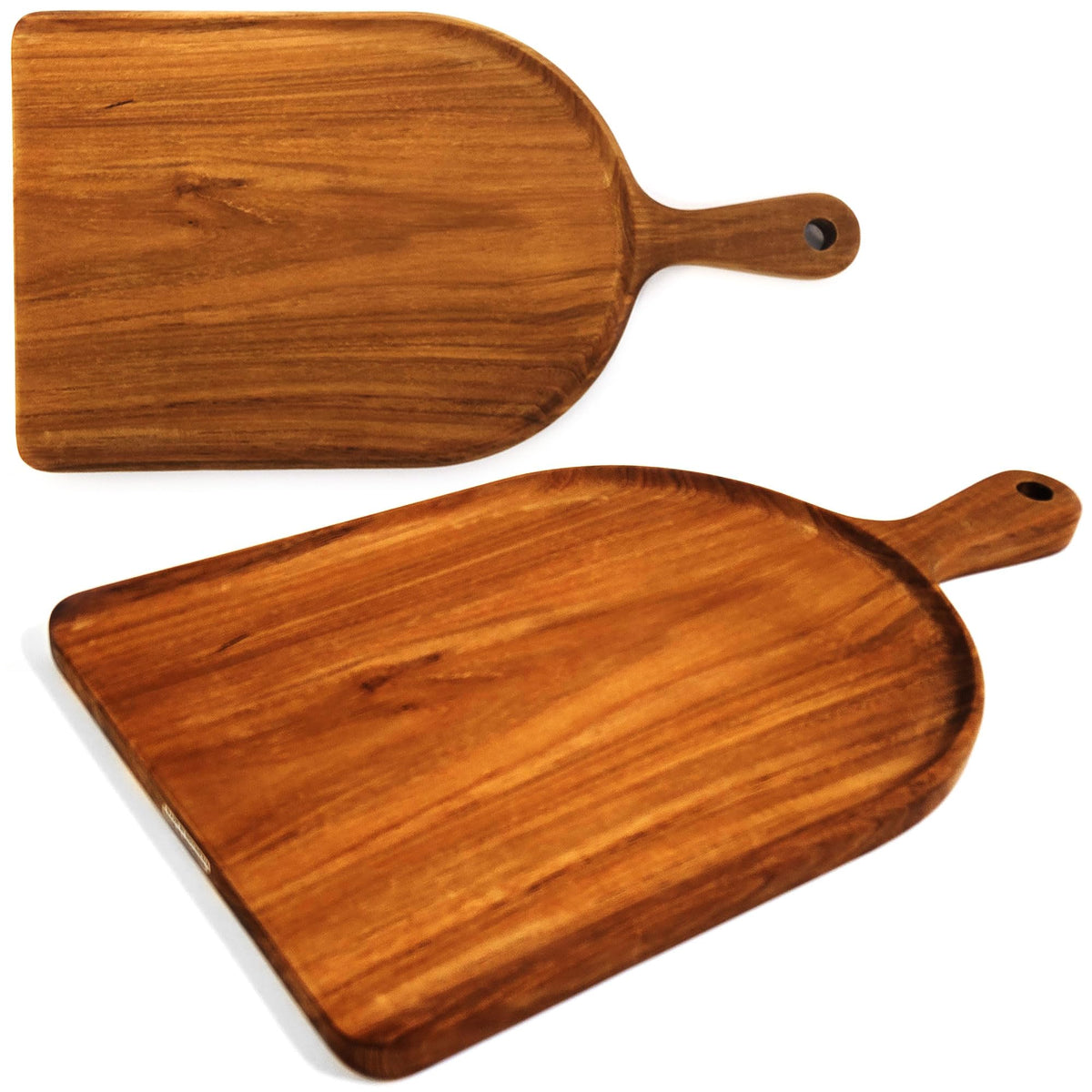TREE FORK Hand Carved Teak Wood Decorative Wooden Cutting Board Serving Platter Tray Plate, FSC Certified 100% No Glue Whole Piece, Cheese Charcuterie Tapas Sushi Appetizer Baord, Wide