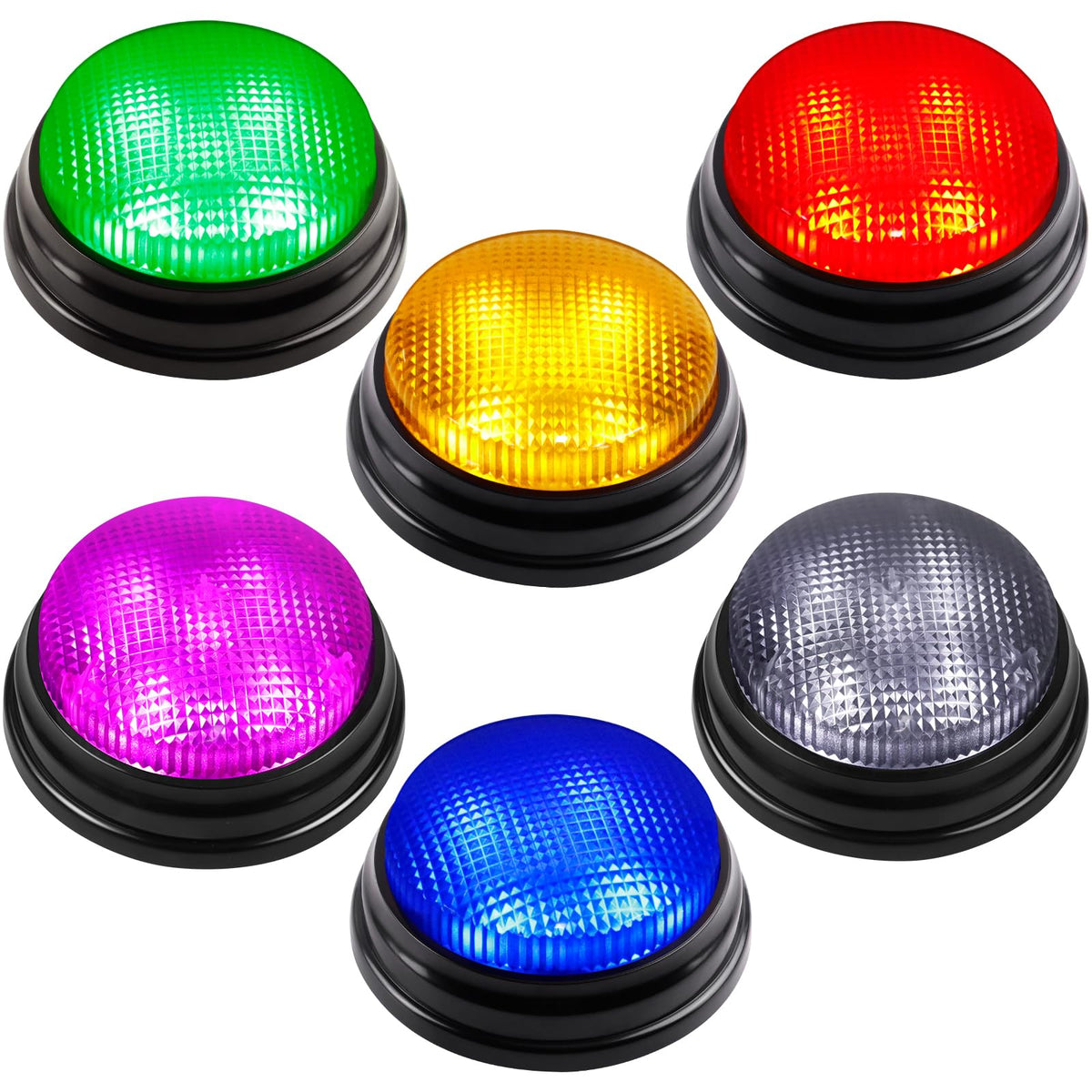 BEAN LIEVE Buzzers for Trivia Games - Set of 6 Game Buzzers, Compact Portable Buzzers for Classroom Trivia, Family Feud, Party Games, Team Quiz Nights - Fun for Teachers, Kids, Families