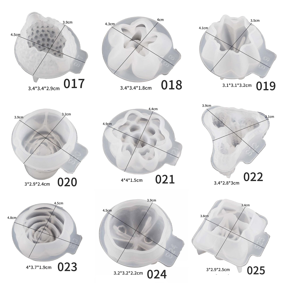 Resin Casting Mold Resin Making Molds Silicone Mold for Candle Home Decorate Mold 3D Animal Mold Candle Making Mold (succulents-34-pack)