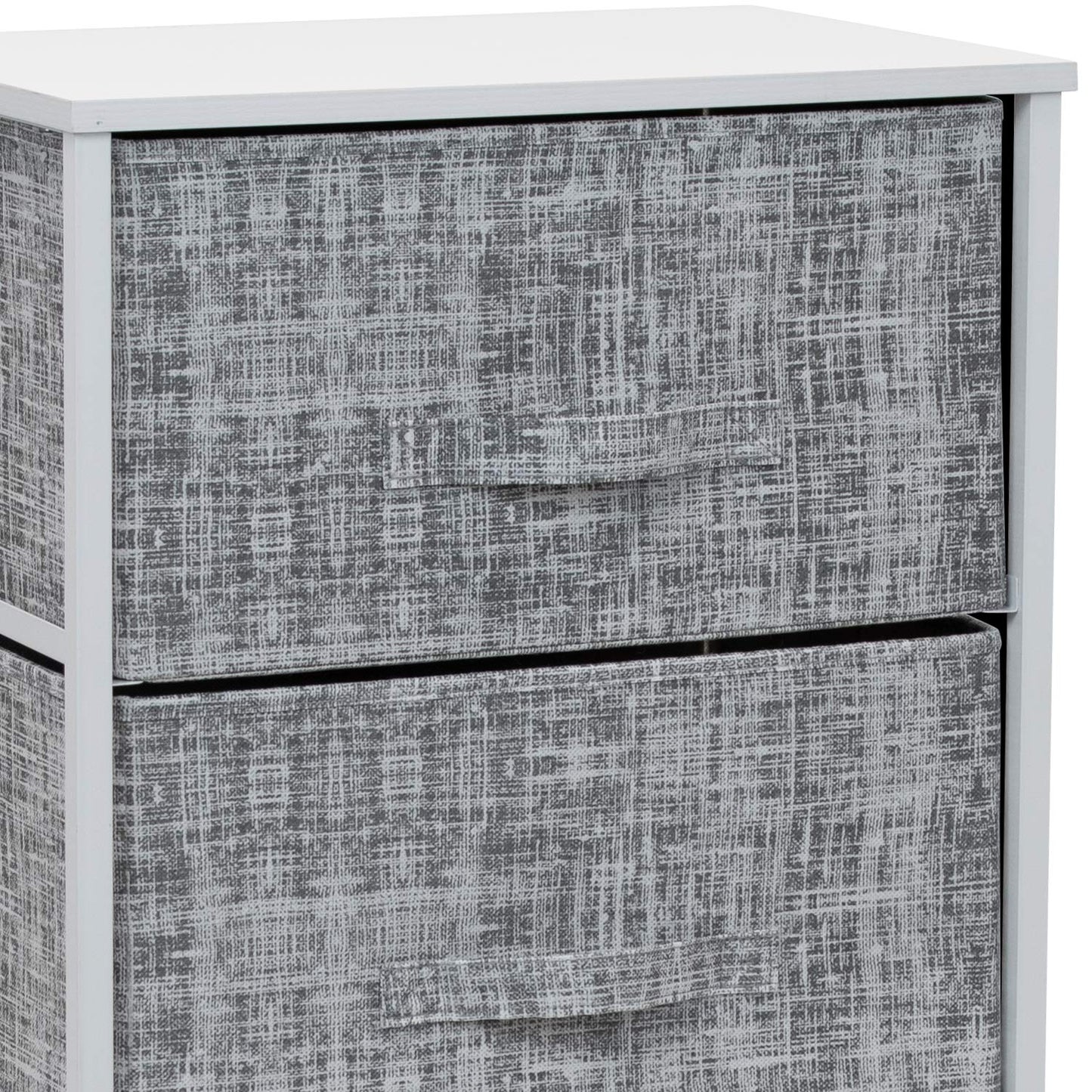 Sorbus Nightstand with 3 Drawers - Bedside Furniture & Night Stand End Table Dresser with Steel Frame, Wood Top, Easy Pull Fabric Bins for Home, Bedroom Accessories, Office & Dorm