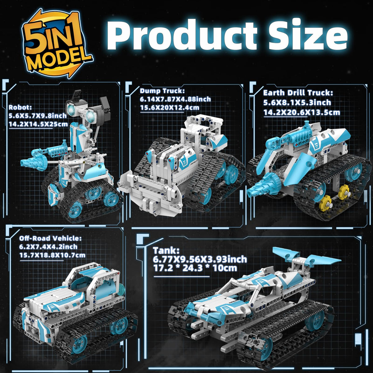Suplanet STEM Robot for Kids Ages 8-14, 5-in-1 Remote Control and APP Programmable Robot Toys - 720 Pcs DIY Building Science Educational Kit, Building Block Birthday Present for Teen Boys Girls