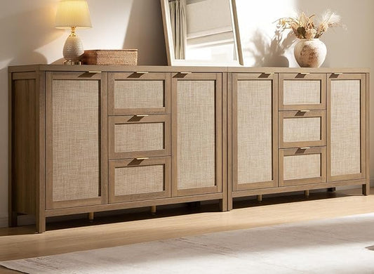 SICOTAS Rattan Large Sideboard Buffet Cabinet