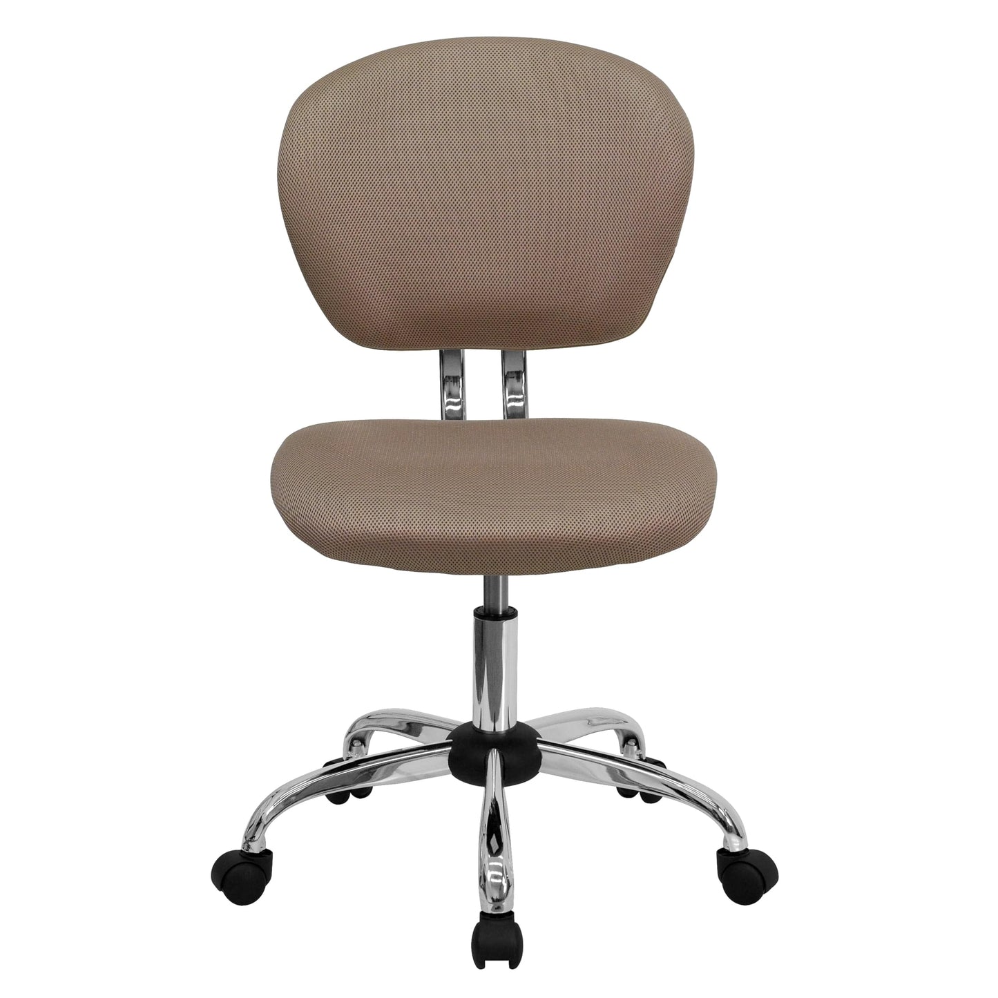 Flash Furniture Beverly Mid-Back Coffee Brown Mesh Padded Swivel Task Office Chair with Chrome Base