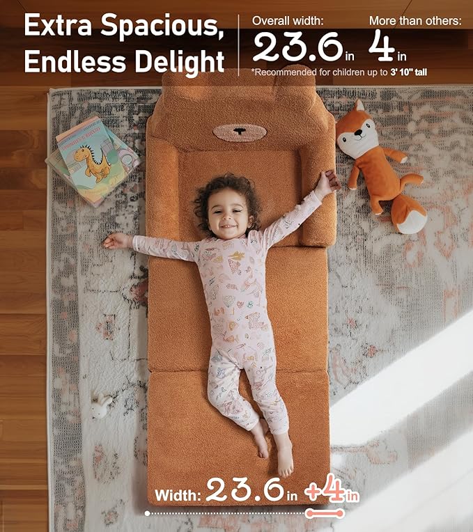 little dove Extra Wide Soft Toddler Couch Fold Out, Comfy Toddler Chair