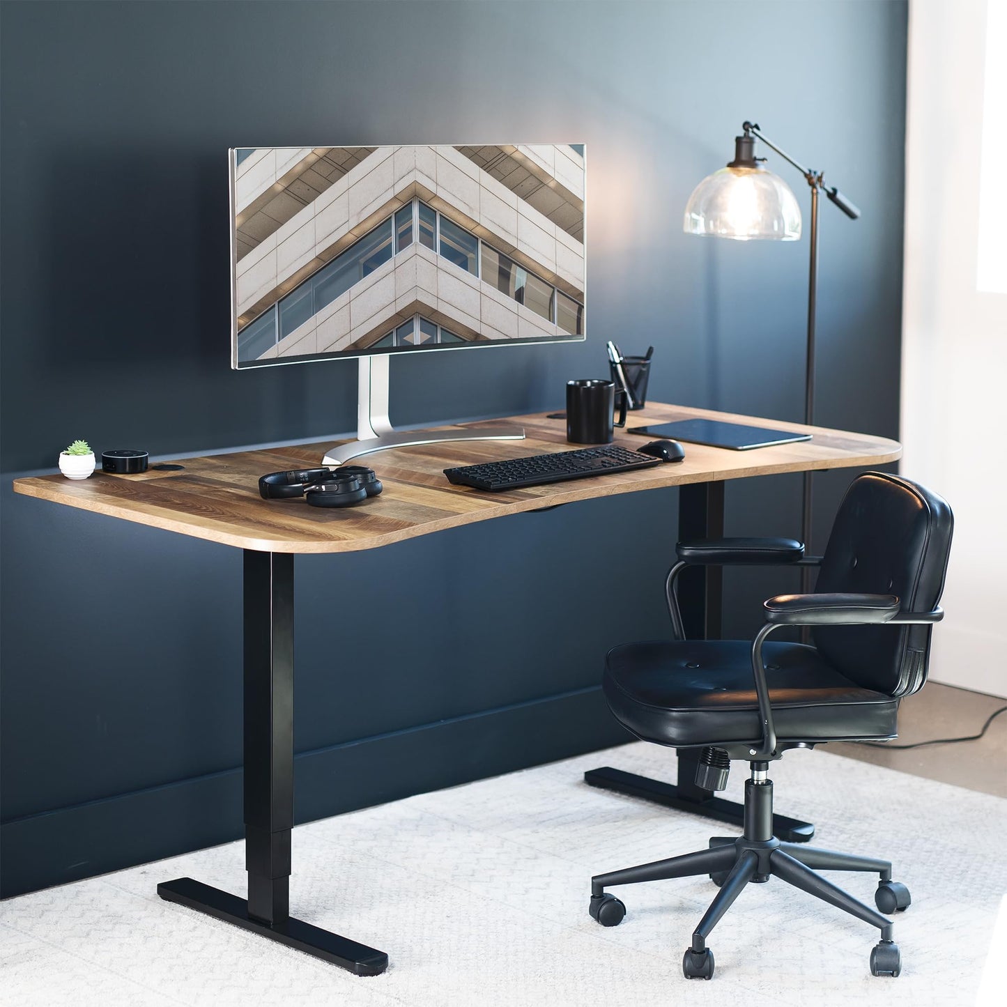 VIVO 63 x 32 inch Universal Table Top for Standard and Sit to Stand Height Adjustable Home and Office Desk Frames, Reclaimed Wood Desktop, DESK-TOP1P