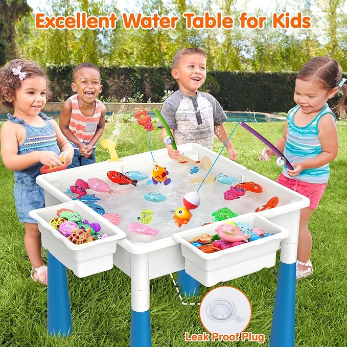 arscniek Toddlers Activity Table 7 in 1 Kids Activity Tables and 4 Chairs