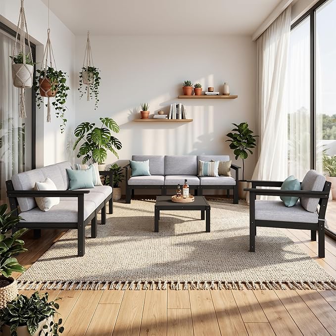 Stoog 11-Piece U-Shaped Patio Sectional Sofa Set, All-Weather Modular &