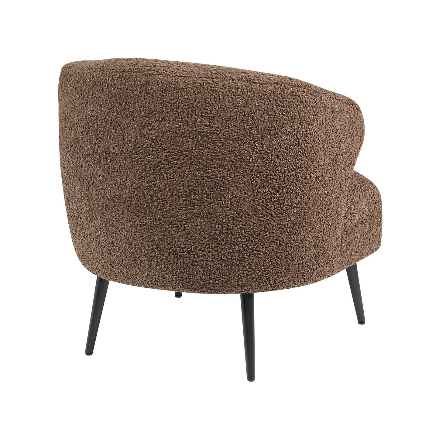 Lexicon Modern Accent Chair, Boucle Fabric Upholstered Single Sofa Chair with Curved Back for Living Room/Bedroom/Office/Apartment, Brown