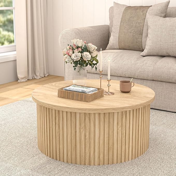 Fsbecl Fluted Lift Top Coffee Table