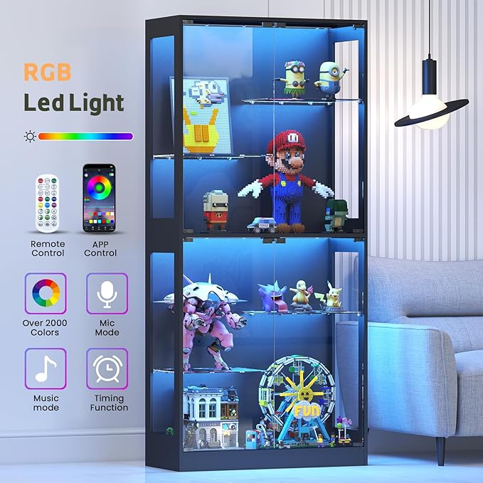 Lamtor 69-Inch Glass Display Cabinet