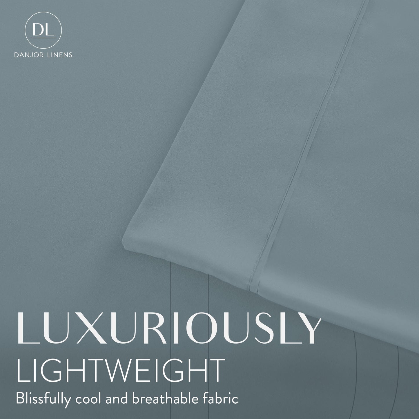 Danjor Linens Bed Sheet Set Queen Size for Hot Sleepers, Hotel Premium Sheets with 4 Pillowcases, Lightweight Brushed Microfiber Deep Pockets, Breathable Cooling 6 Piece Bedding Sets, Spa Blue