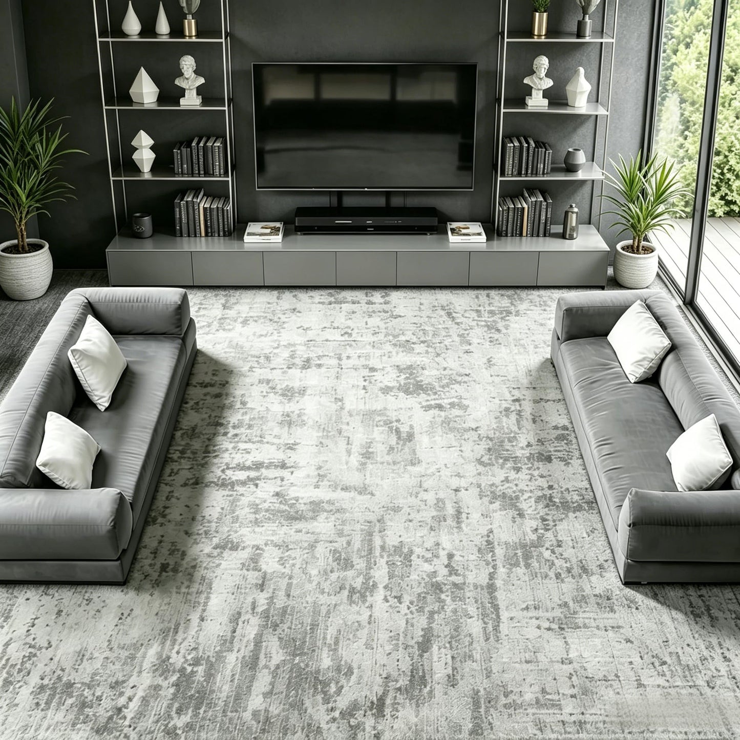 Syrlfar 8x10 Area Rugs Washable Living Room Rug-No Slip Soft Carpets Modern Abstract Indoor Floor Stain Resistant Large Carpet for Bedroom Dining Room Farmhouse Nursery Home Office Grey