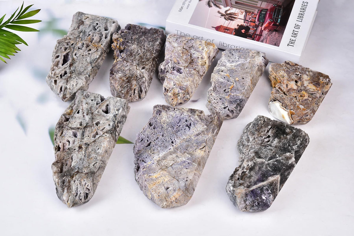 AMOYSTONE Decorative Large Tower Sphalerite Geode Slab 1.3-1.7 LBS, for Witch Healing Reiki Chakra