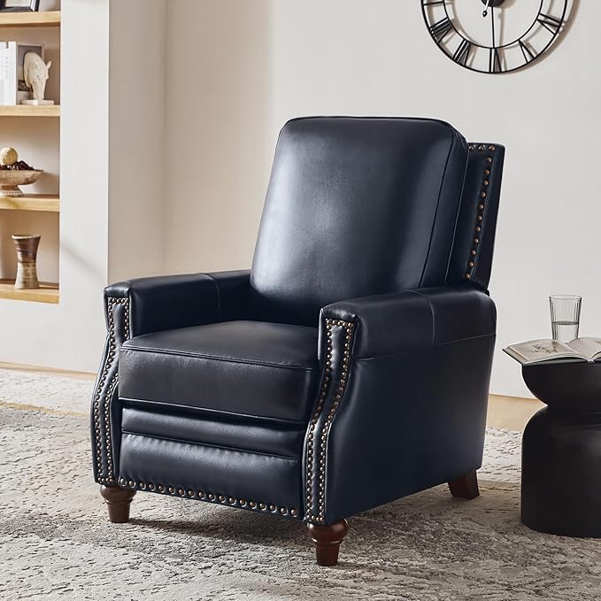 HULALA HOME Genuine Leather Manual Recliner Chair