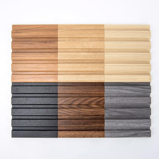 Art3d 6-Piece Wood Slat Panels for Stylish Interior Decor and Ceiling Decoration, MDF 3D Textured Panel for Ceiling and Wall,Size 94.6 x 7.4 in-Sample