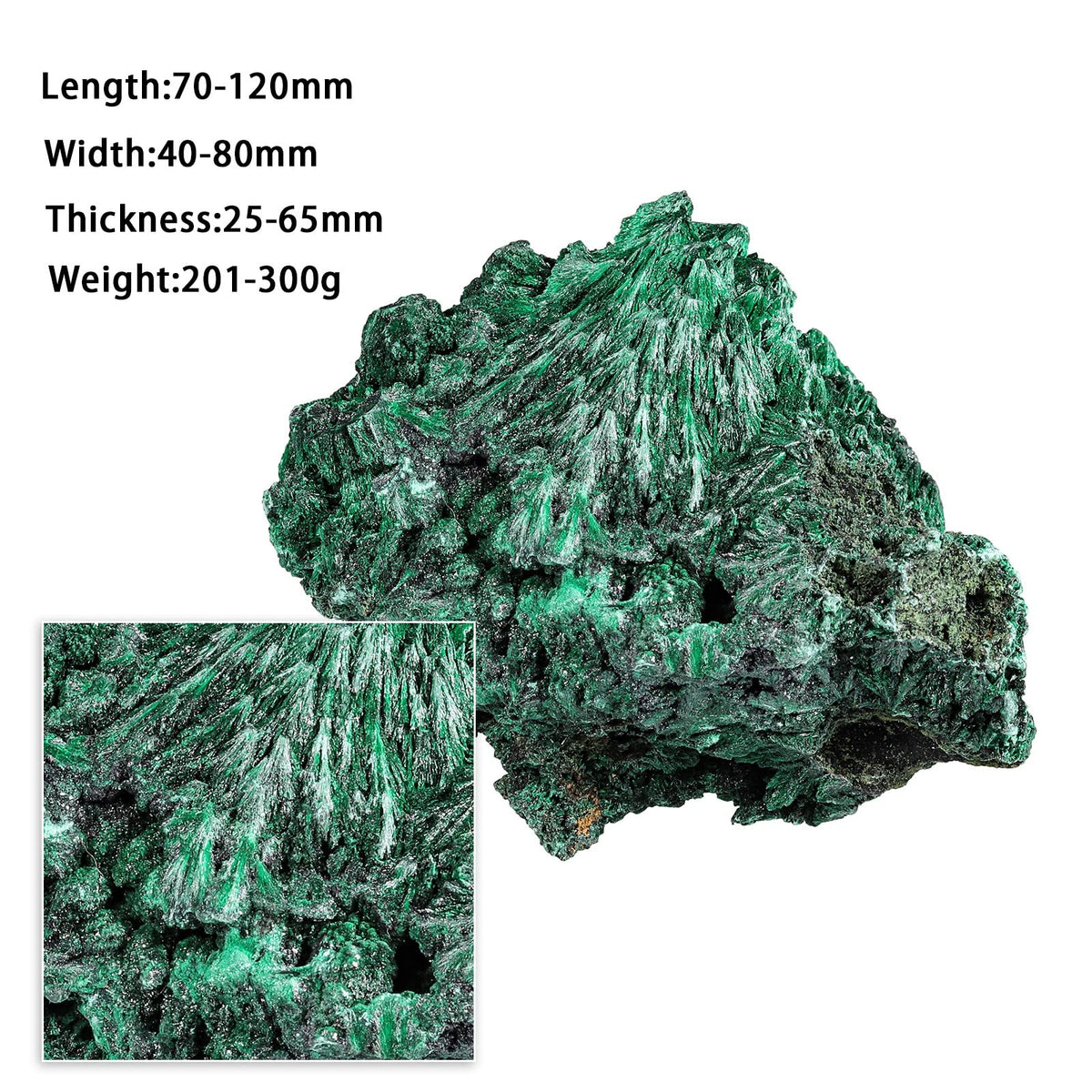 SUNYIK Natural Raw Malachite Crystal Cluster Stone, Healing Reiki Crystal Rocks Mineral Specimen for Home Decoration, 0.55lb