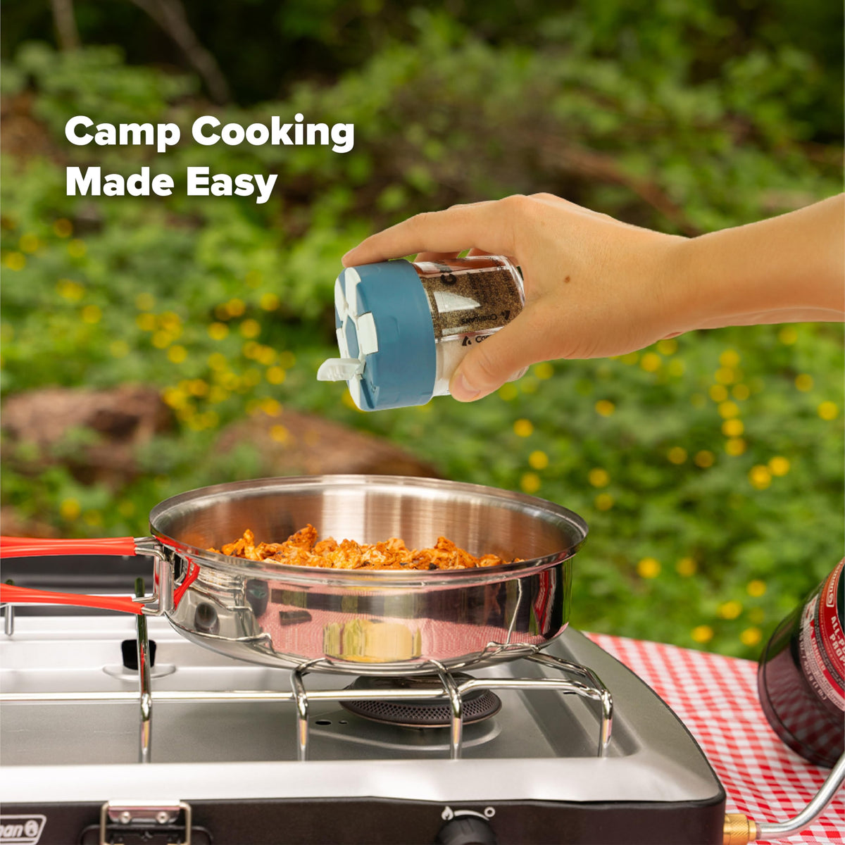 Coghlan’s Camp Spice – 6-in-1 Spice Shaker with Cayenne, Oregano, Garlic Salt, Paprika, Salt & Black Pepper – Compact Seasoning for Camping, BBQs, Travel, Home Kitchens – Made in USA