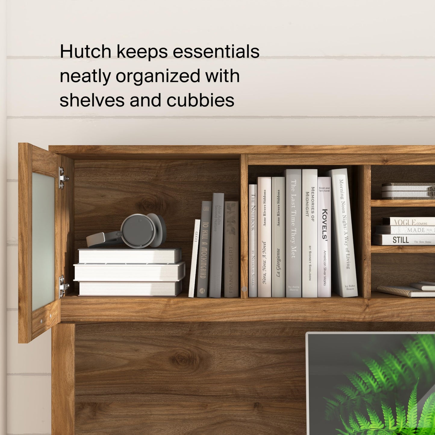 Bush Home 60-Inch L-Shaped Desk with Storage, Corner Computer Office Desk with Drawers and Storage Cabinet, Home Office Furniture, Somerset Collection, Fresh Walnut