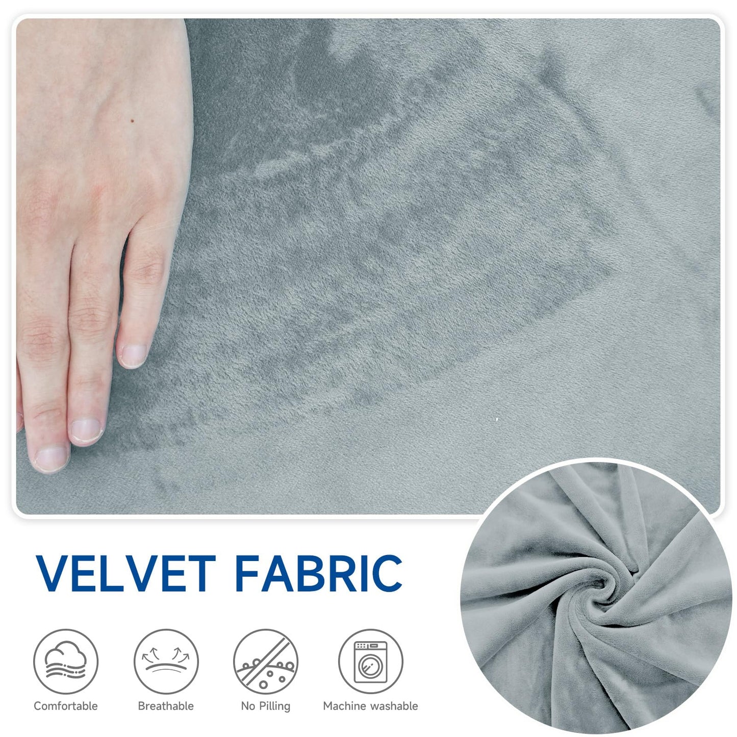 Velvet Chaise Lounge Cover Indoor Armless Chaise Slipcover Luxury High Stretch Ultra Soft Lounge Chair Covers Modern Machine Washable Chair Cover for Living Room Bedroom Furniture, Light Grey