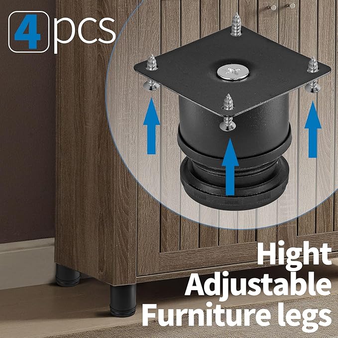 2 Inch Metal Furniture Legs Stainless Steel Adjustable Legs Black Metal Legs