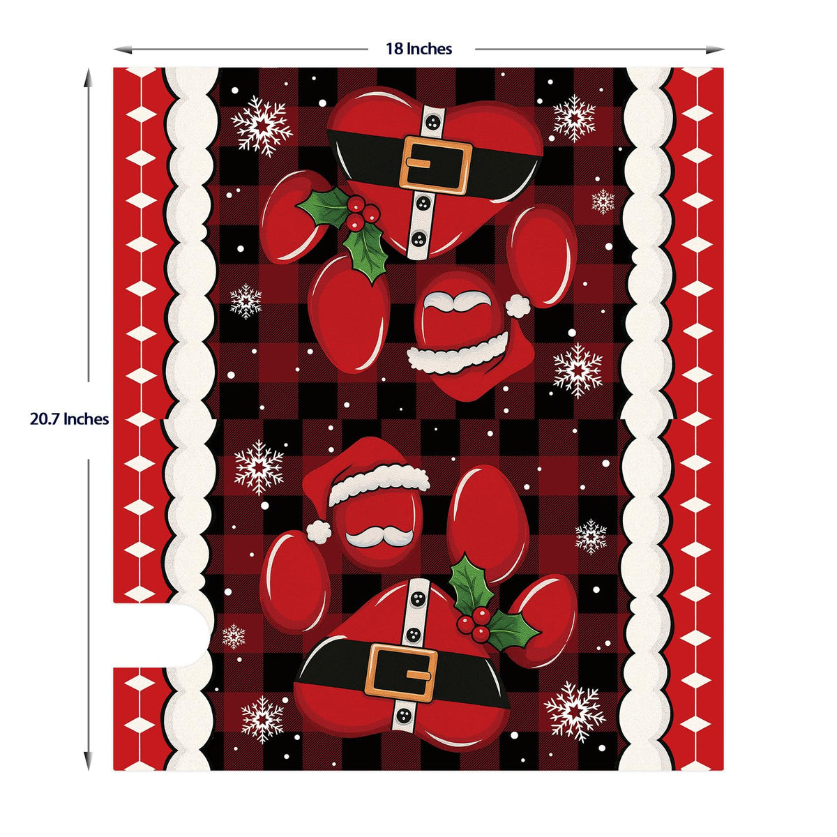 Texupday Christmas Dog Cat Paw Buffalo Plaid Decor Mailbox Cover with Magnetic Strip Funny Winter Holiday Mailbox Wraps Post Letter Box Cover Standard Size 21" X 18" for Garden Outdoor Yard Decor