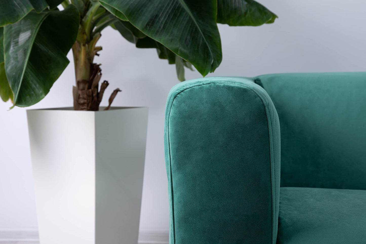 MASTERS OF COVERS Snug Fit Classic Velvet Klippan Loveseat Slipcover for The IKEA 2 Seater Klippan Loveseat Sofa Cover Replacement (Green, Velvet)